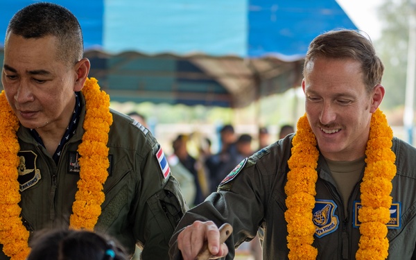U.S. Air Force participates in civic action engagement alongside Royal Thai Air Force and Republic of Singapore Air Force during Exercise Cope Tiger 23