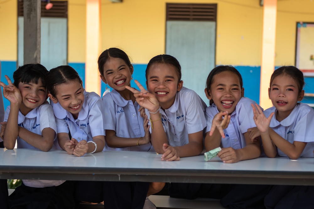 U.S. Air Force participates in civic action engagement alongside Royal Thai Air Force and Republic of Singapore Air Force during Exercise Cope Tiger 23