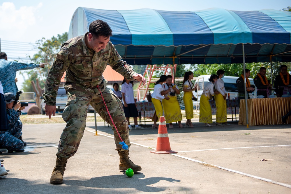 U.S. Air Force participates in civic action engagement alongside Royal Thai Air Force and Republic of Singapore Air Force during Exercise Cope Tiger 23