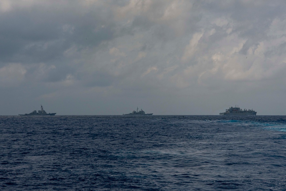 Decatur And Bunker Hill Conduct Underway Replenishment