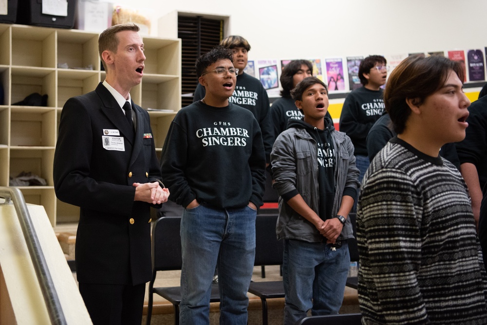 U.S. Navy Band Sea Chanters perform at Segerstrom High School