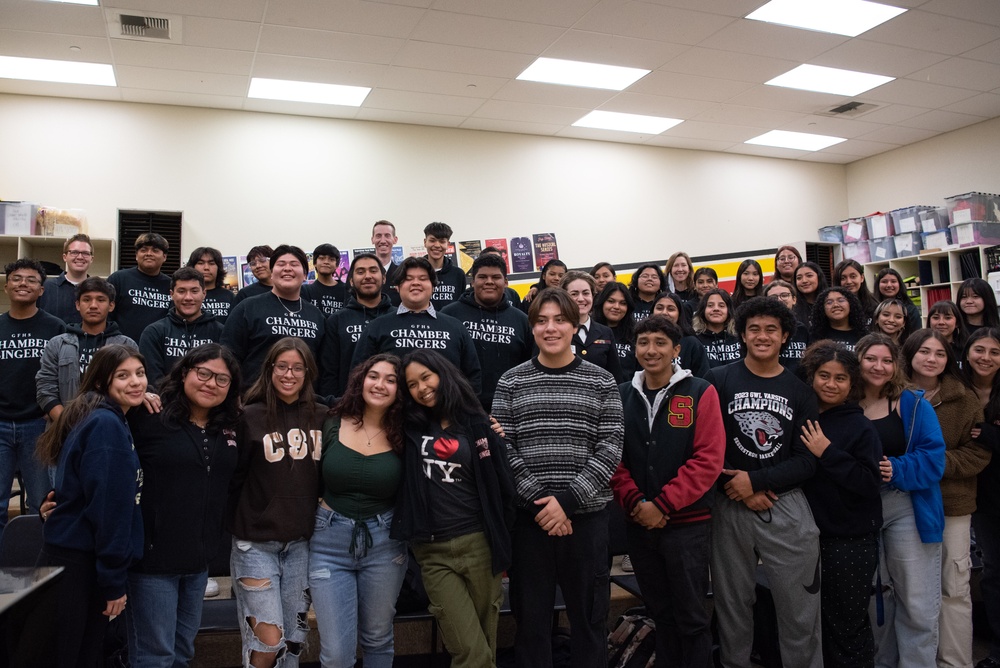 U.S. Navy Band Sea Chanters perform at Segerstrom High School