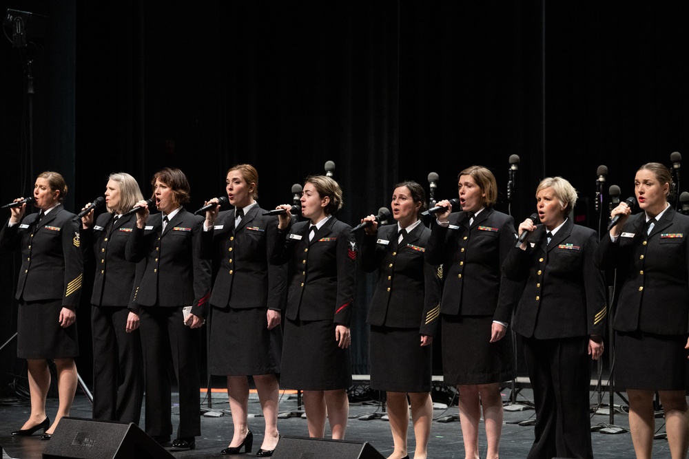 U.S. Navy Band Sea Chanters perform at Segerstrom High School