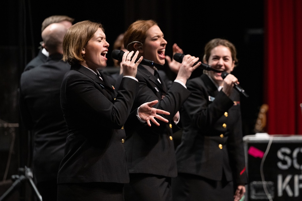 U.S. Navy Band Sea Chanters perform at Segerstrom High School