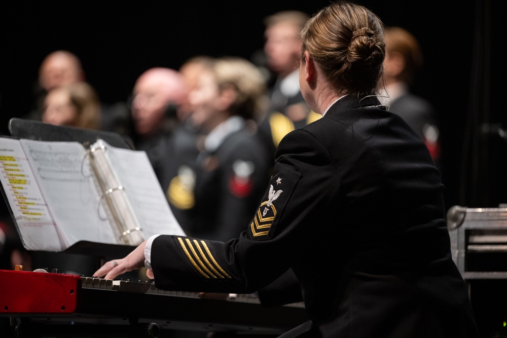 U.S. Navy Band Sea Chanters perform at Segerstrom High School