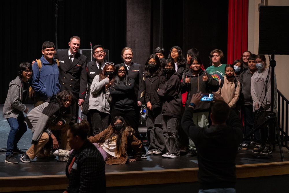 U.S. Navy Band Sea Chanters perform at Segerstrom High School