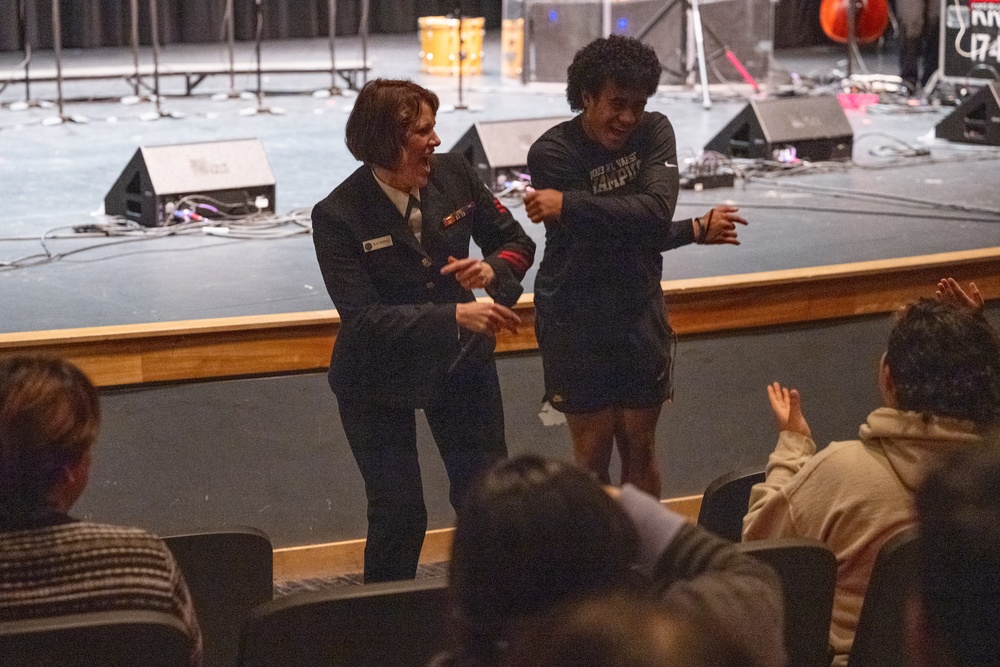 U.S. Navy Band Sea Chanters perform at Segerstrom High School