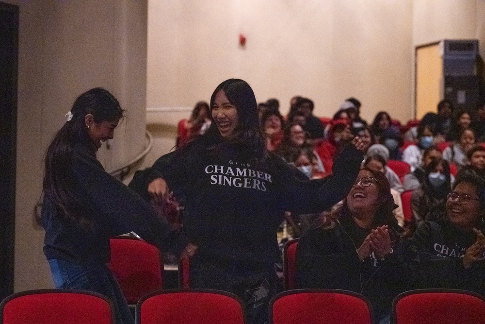 U.S. Navy Band Sea Chanters perform at Segerstrom High School