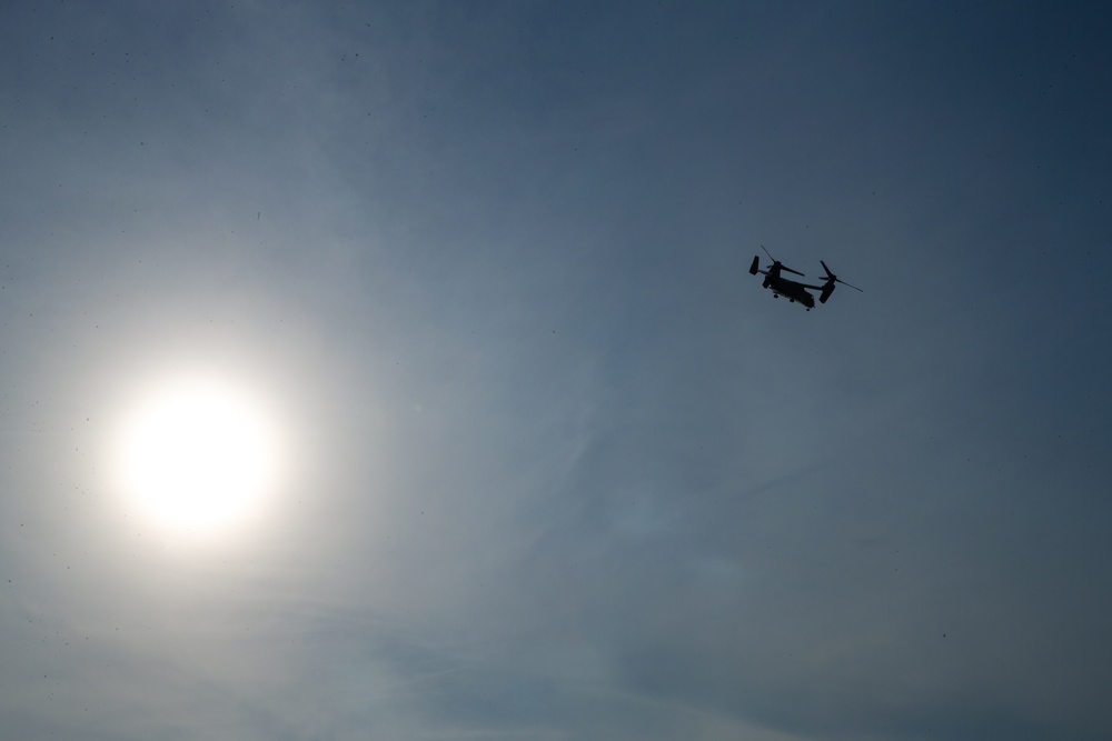 U.S. Navy Chaplains Land at Camp Courtney Helicopter Pad