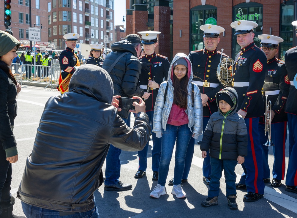 Quantico Marine Corps Band performs at the South Boston St. Patrick's Day Parade