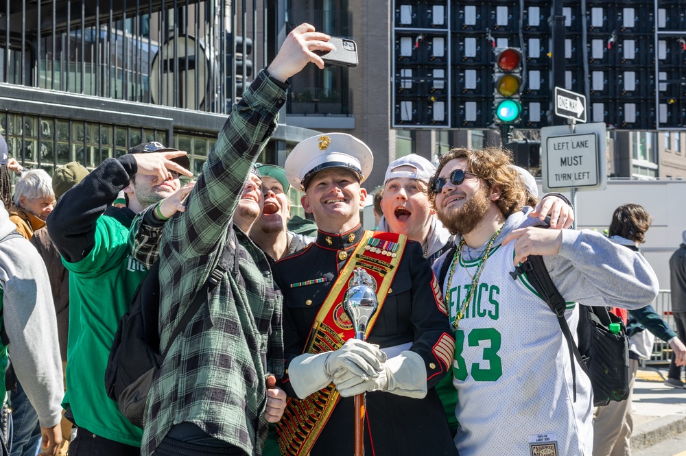 Quantico Marine Corps Band performs at the South Boston St. Patrick's Day Parade