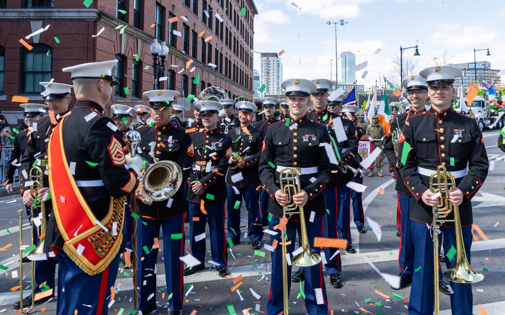 Quantico Marine Corps Band performs at the South Boston St. Patrick's Day Parade