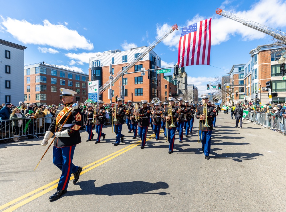 Quantico Marine Corps Band performs at the South Boston St. Patrick's Day Parade