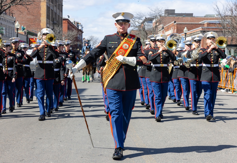 Quantico Marine Corps Band performs at the South Boston St. Patrick's Day Parade