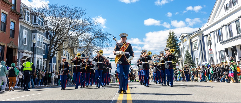 Quantico Marine Corps Band performs at the South Boston St. Patrick's Day Parade