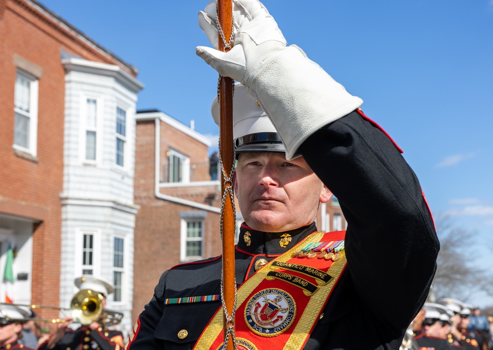 Quantico Marine Corps Band performs at the South Boston St. Patrick's Day Parade