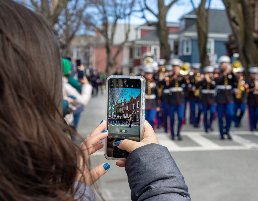 Quantico Marine Corps Band performs at the South Boston St. Patrick's Day Parade