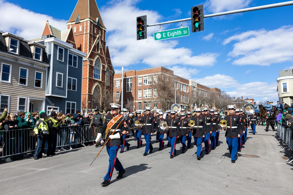 Quantico Marine Corps Band performs at the South Boston St. Patrick's Day Parade