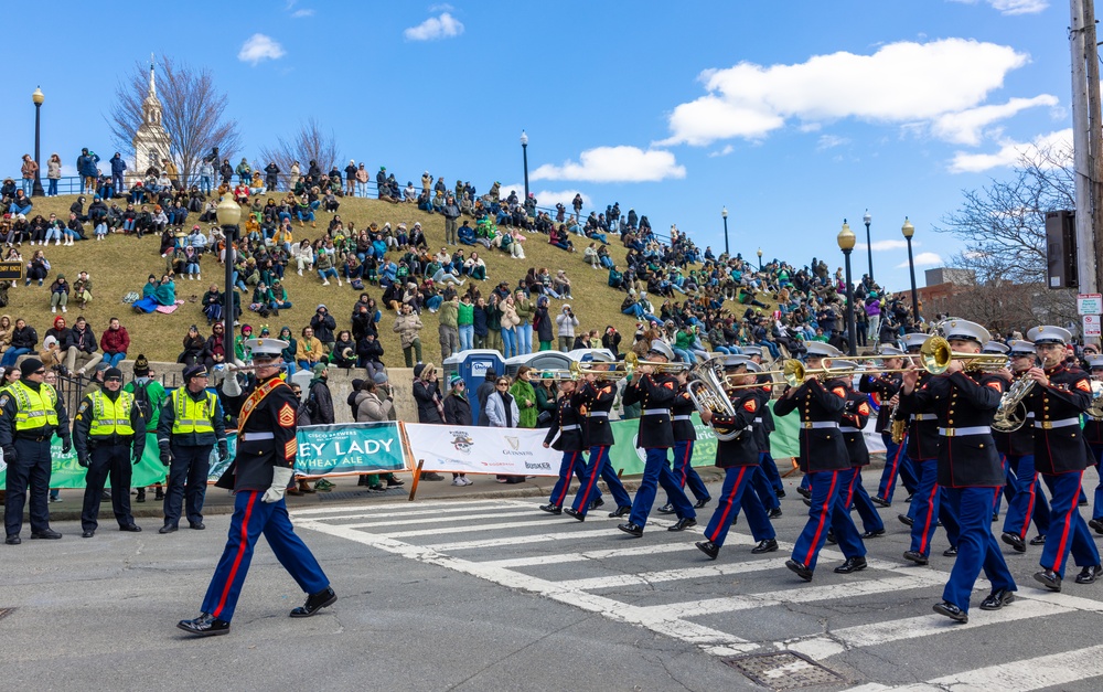 Quantico Marine Corps Band performs at the South Boston St. Patrick's Day Parade