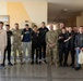 Group photo of soldiers and students of the Language High School Vasil Karagyozov