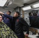 USS Ramage (DDG 61) Sailor receives a haircut in the ships barber shop