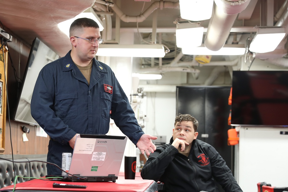 USS Ramage (DDG 61) conduct 3M training