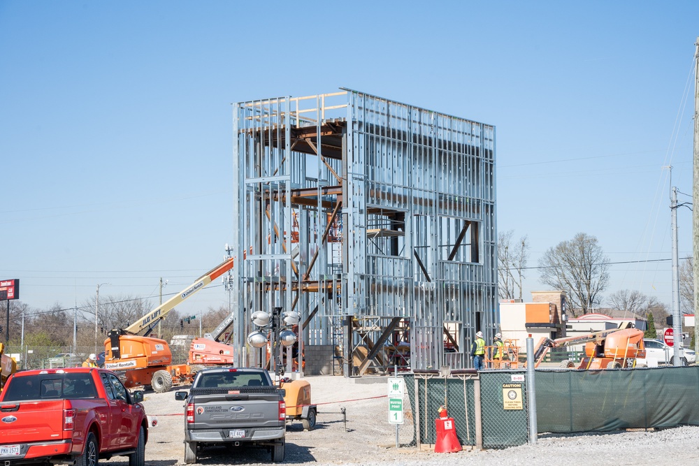 Construction continues at the site of the Louisville VA Medical Center March 15, 2023.