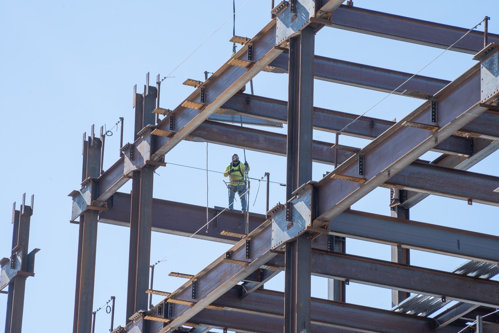 Construction continues at the site of the Louisville VA Medical Center March 15, 2023.