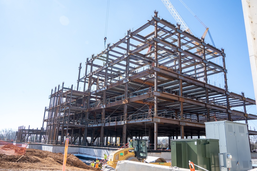 Construction continues at the site of the Louisville VA Medical Center March 15, 2023.
