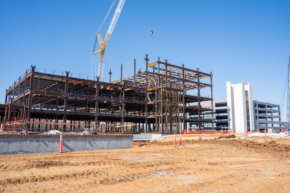 Construction continues at the site of the Louisville VA Medical Center March 15, 2023.