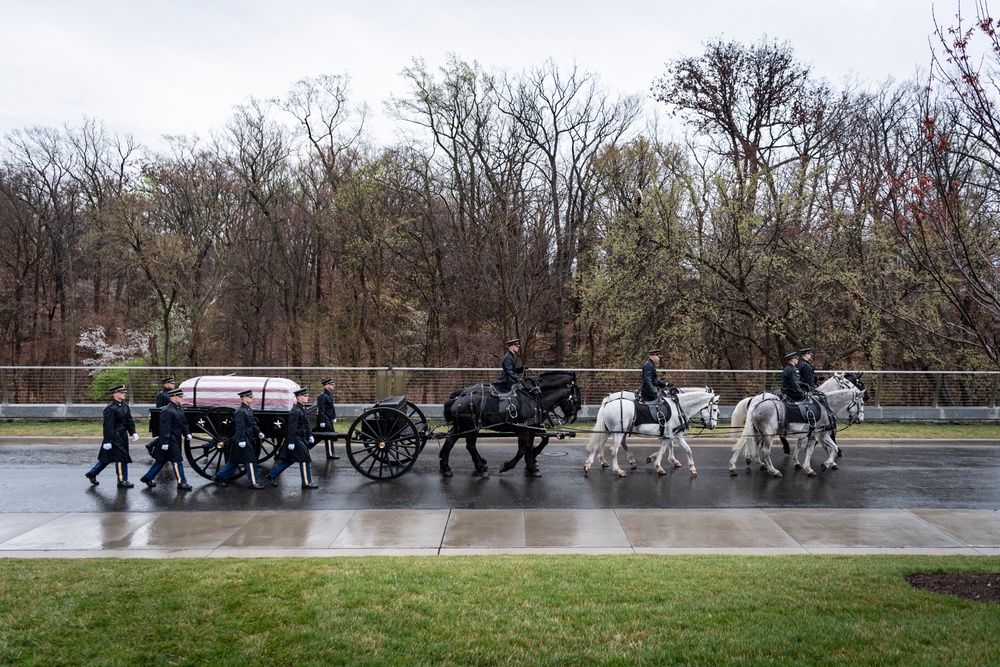 Military Funeral Honors with Funeral Escort are Conducted for U.S. Army Pfc. Francis P. Martin in Section 81