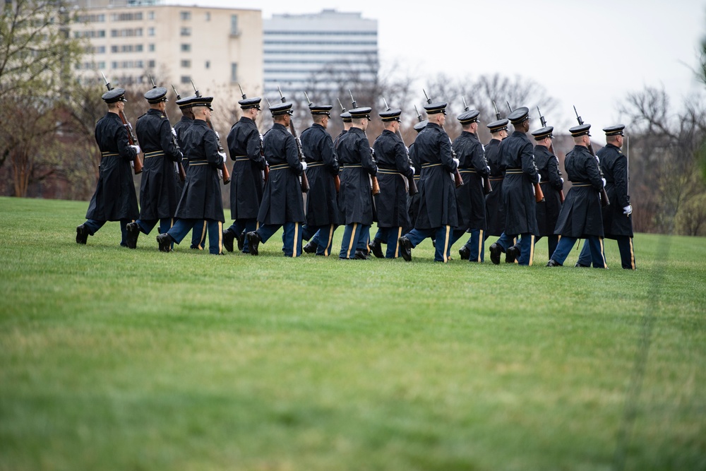 Military Funeral Honors with Funeral Escort are Conducted for U.S. Army Pfc. Francis P. Martin in Section 81