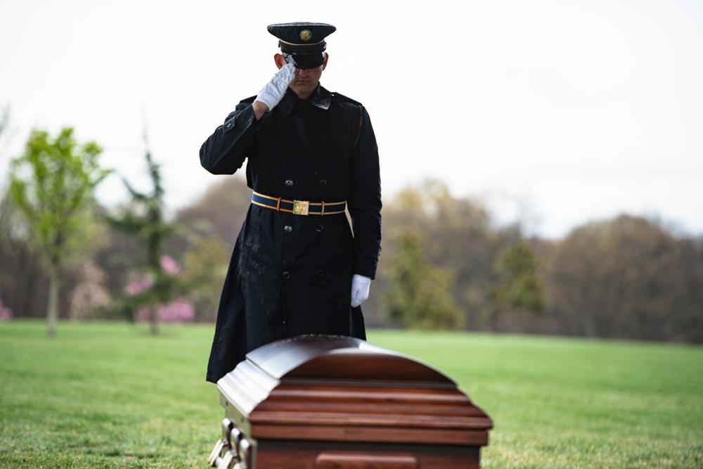 Military Funeral Honors with Funeral Escort are Conducted for U.S. Army Pfc. Francis P. Martin in Section 81