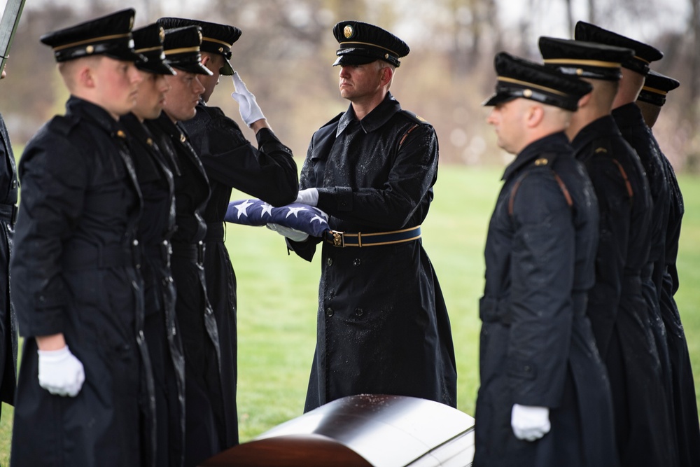 Military Funeral Honors with Funeral Escort are Conducted for U.S. Army Pfc. Francis P. Martin in Section 81