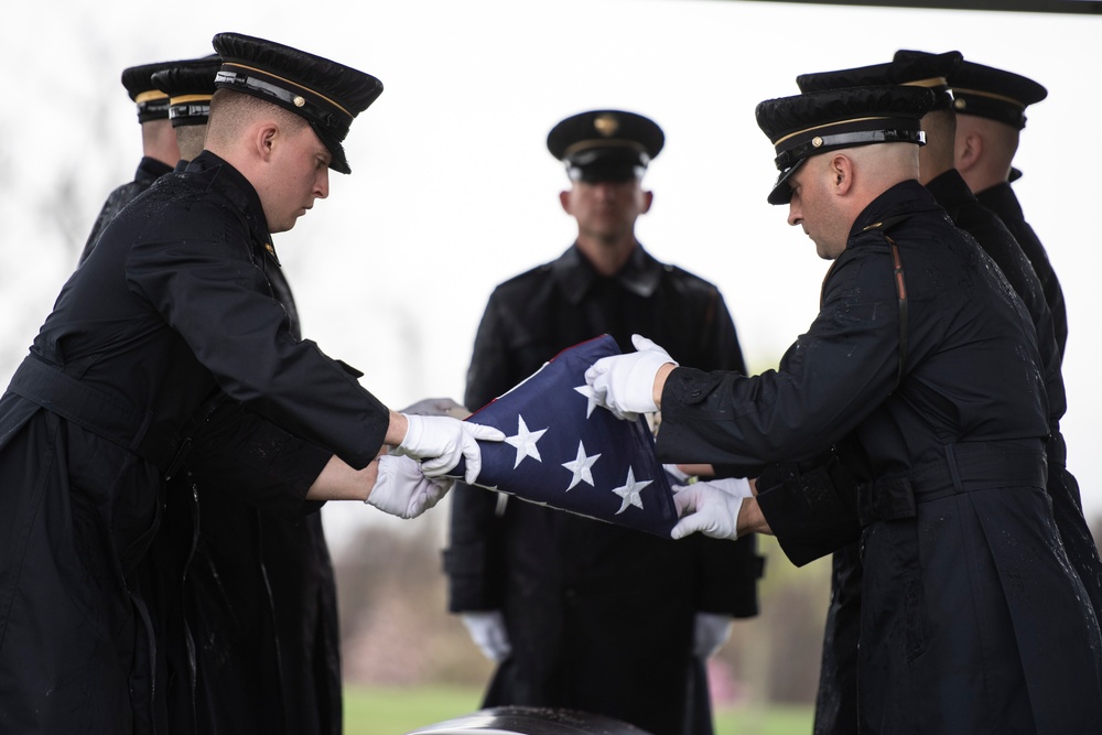 Military Funeral Honors with Funeral Escort are Conducted for U.S. Army Pfc. Francis P. Martin in Section 81