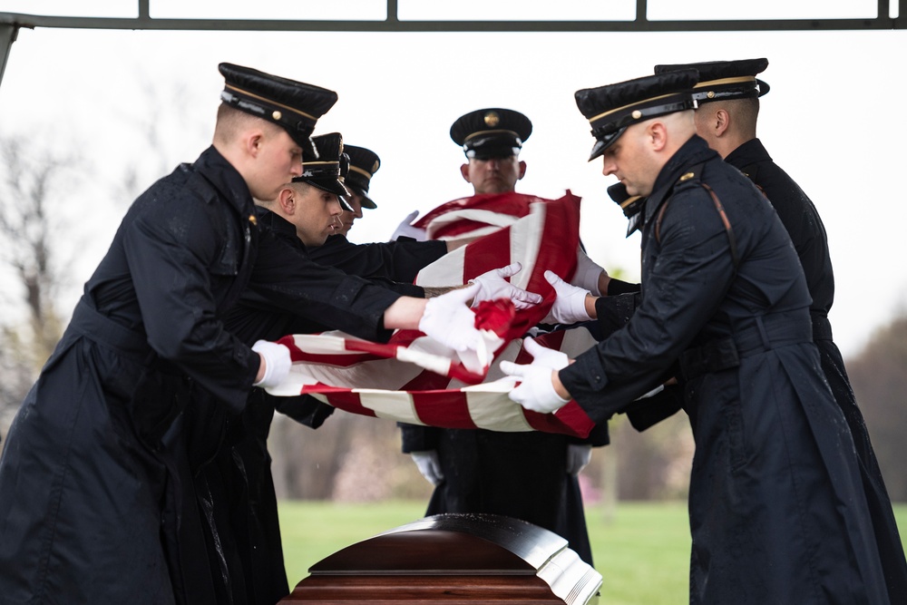 Military Funeral Honors with Funeral Escort are Conducted for U.S. Army Pfc. Francis P. Martin in Section 81