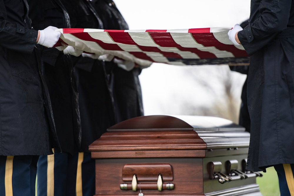 Military Funeral Honors with Funeral Escort are Conducted for U.S. Army Pfc. Francis P. Martin in Section 81