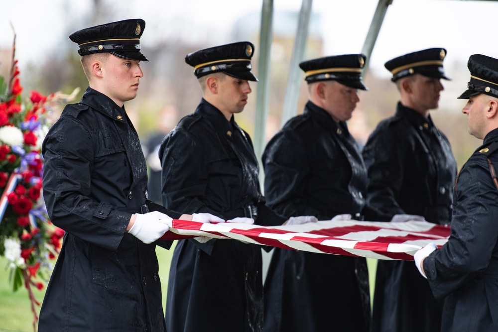 Military Funeral Honors with Funeral Escort are Conducted for U.S. Army Pfc. Francis P. Martin in Section 81