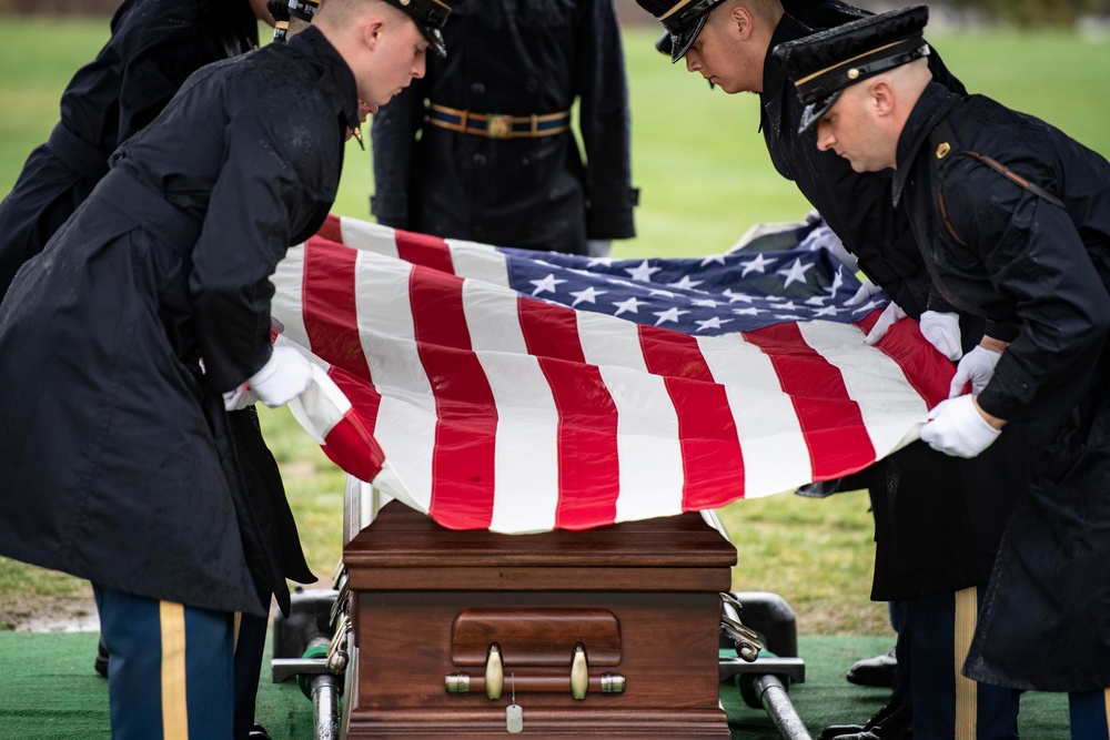 Military Funeral Honors with Funeral Escort are Conducted for U.S. Army Pfc. Francis P. Martin in Section 81