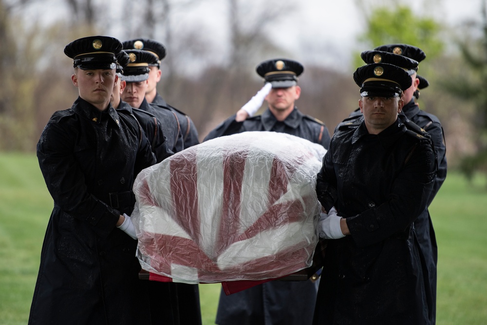 Military Funeral Honors with Funeral Escort are Conducted for U.S. Army Pfc. Francis P. Martin in Section 81