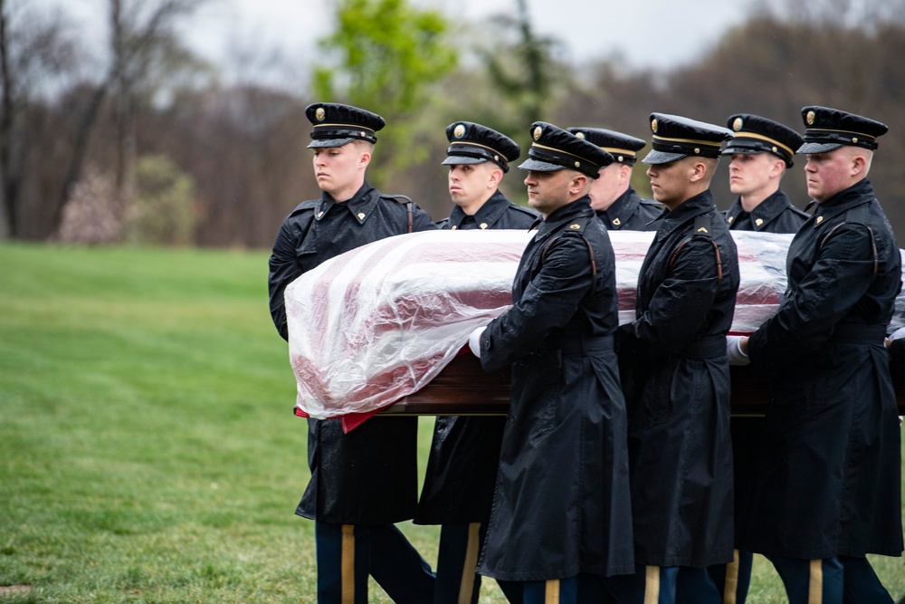 Military Funeral Honors with Funeral Escort are Conducted for U.S. Army Pfc. Francis P. Martin in Section 81