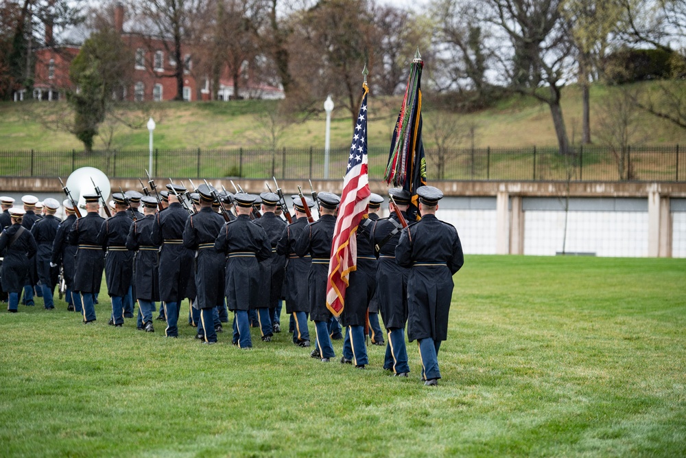 Military Funeral Honors with Funeral Escort are Conducted for U.S. Army Pfc. Francis P. Martin in Section 81