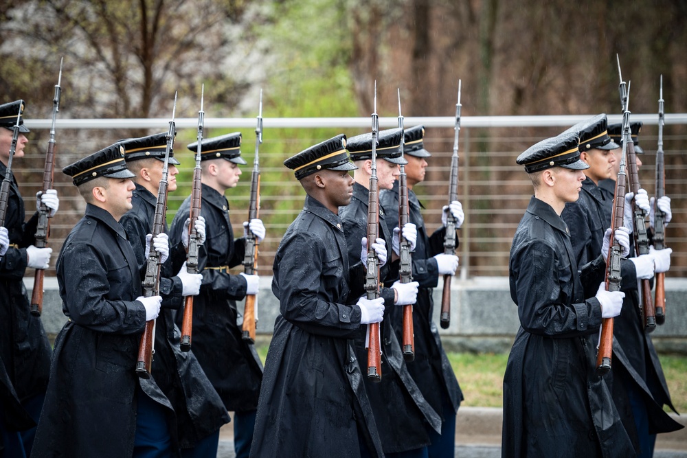 Military Funeral Honors with Funeral Escort are Conducted for U.S. Army Pfc. Francis P. Martin in Section 81