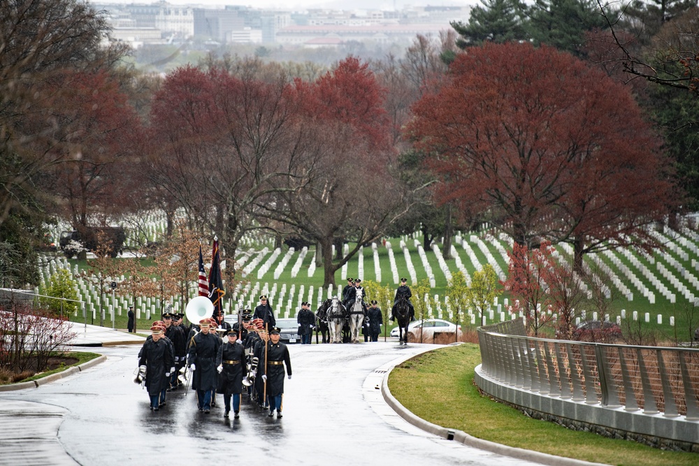 Military Funeral Honors with Funeral Escort are Conducted for U.S. Army Pfc. Francis P. Martin in Section 81