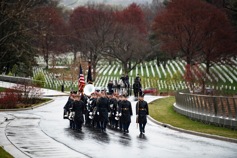 Military Funeral Honors with Funeral Escort are Conducted for U.S. Army Pfc. Francis P. Martin in Section 81