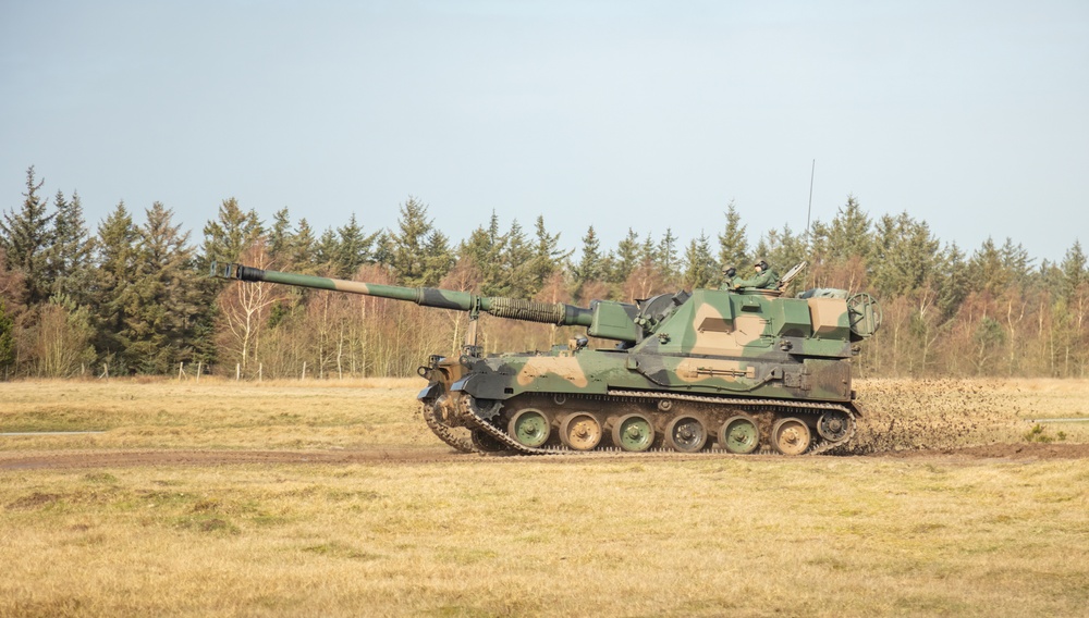 Polish soldiers Maneuver the AHS Krab during Dynamic Front 23