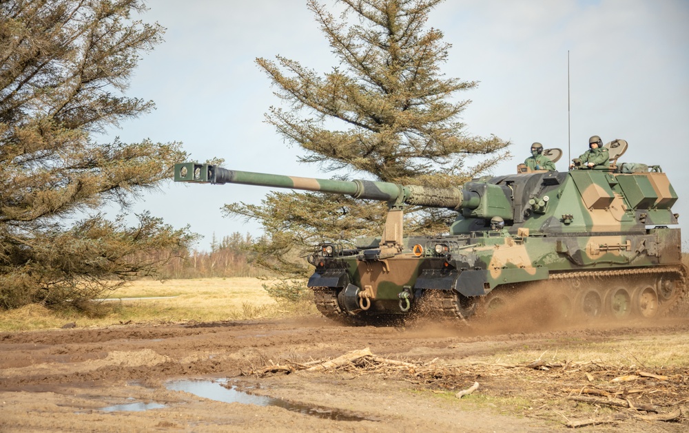 Polish soldiers Maneuver the AHS Krab during Dynamic Front 23