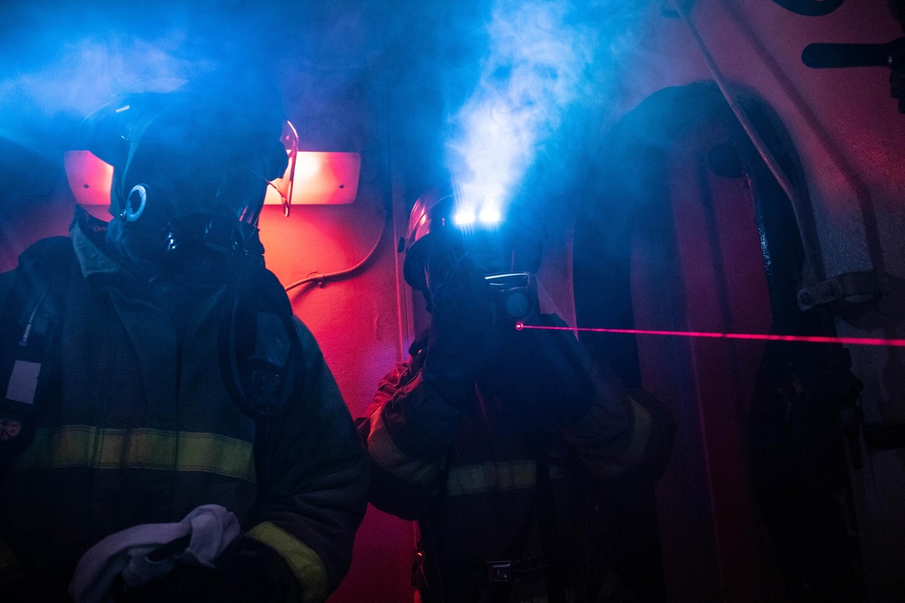 U.S. Navy Sailors Participate in a General Quarters