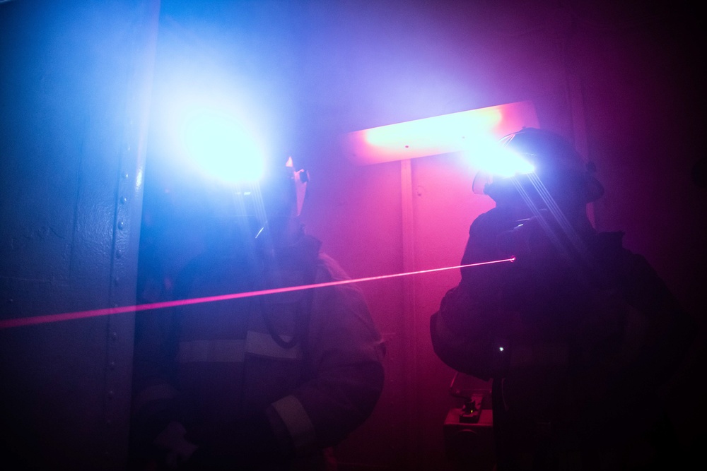 U.S. Navy Sailors Participate in a General Quarters