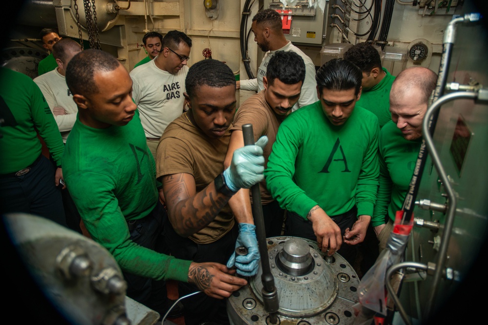 Arresting Gear Maintenance Aboard Nimitz